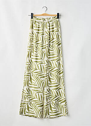Pantalon large coupe fluide taille haute vert TIFFOSI femme