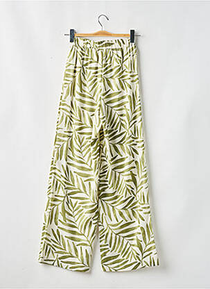 Pantalon large coupe fluide taille haute vert TIFFOSI femme