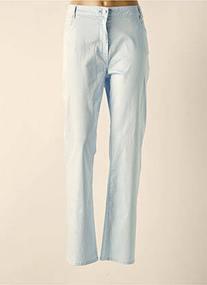 Pantalon slim tissage popeline taille normale bleu JULIE GUERLANDE femme