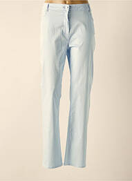 Pantalon slim tissage popeline taille normale bleu JULIE GUERLANDE femme