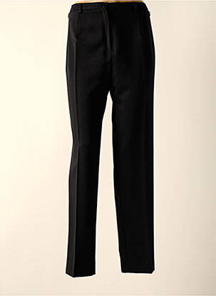 Pantalon droit tissage popeline taille normale noir FRANCE RIVOIRE femme