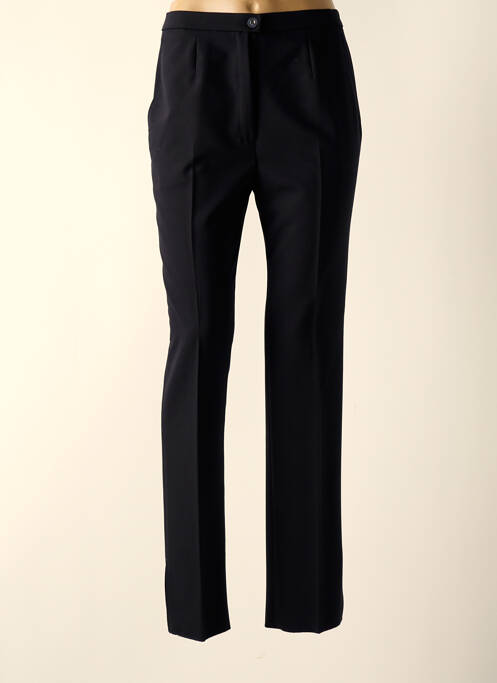Pantalon droit fermeture zippée sous rabat boutonné taille normale noir KARTING femme