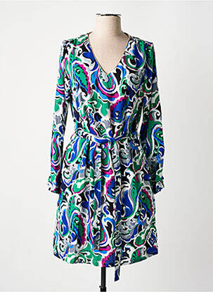 Robe courte manches longues manches longues vert BY ONE femme
