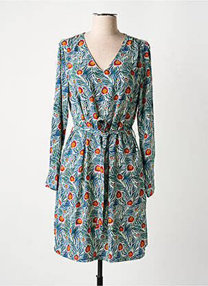 Robe courte manches longues manches longues bleu BY ONE femme