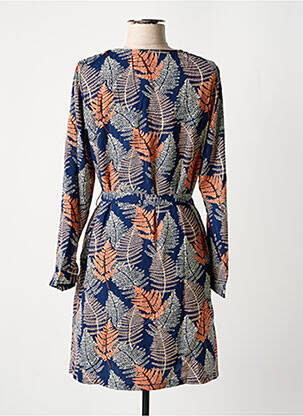 Robe courte manches longues manches longues bleu BY ONE femme