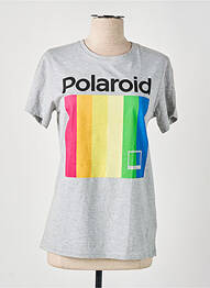 T-shirt imprimé fantaisie manches courtes gris POLAROID femme