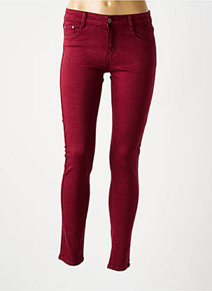 Jeans skinny stretch taille basse rouge MISS FANNY femme