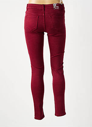 Jeans skinny stretch taille basse rouge MISS FANNY femme