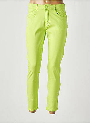 Pantalon 7/8 tissage popeline taille normale vert ANA LUCY femme