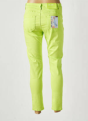 Pantalon 7/8 tissage popeline taille normale vert ANA LUCY femme