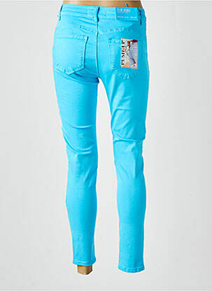 Pantalon 7/8 tissage popeline taille normale bleu ANA LUCY femme