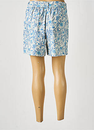 Short fermeture zippée sous rabat avec crochet taille haute bleu ALLER SIMPLEMENT femme