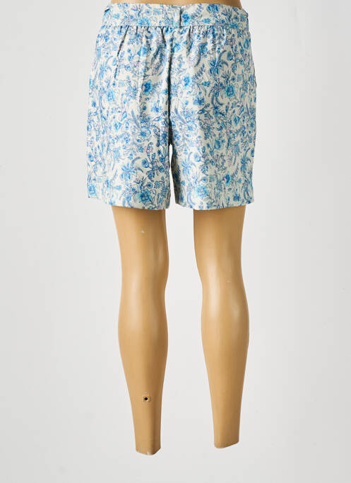 Short fermeture zippée sous rabat avec crochet taille haute bleu ALLER SIMPLEMENT femme