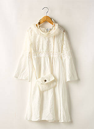 Robe mi-longue blanc CHICAPRIE pour fille