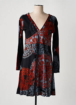 Robe courte manches longues manches longues noir DIPAWALI femme