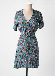 Robe courte manches courtes manches courtes bleu DIPAWALI femme