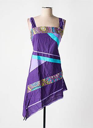 Tunique manches longues imprimé fantaisie violet DIPAWALI femme