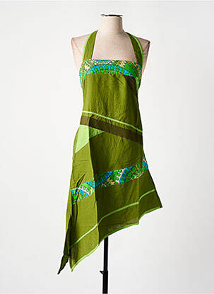 Tunique manches longues coupe asymétrique vert DIPAWALI femme
