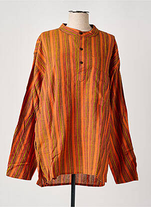 Blouse manches longues manches longues orange DIPAWALI femme