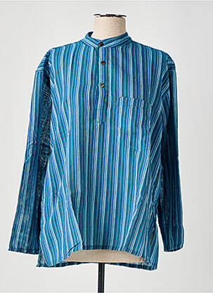 Blouse manches longues manches longues bleu DIPAWALI femme