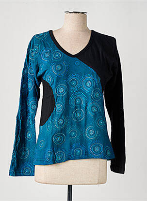 T-shirt manches longues manches longues bleu DIPAWALI femme
