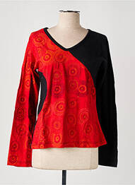 T-shirt manches longues manches longues rouge DIPAWALI femme