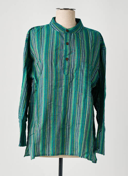 Blouse manches longues manches longues vert fonce DIPAWALI femme