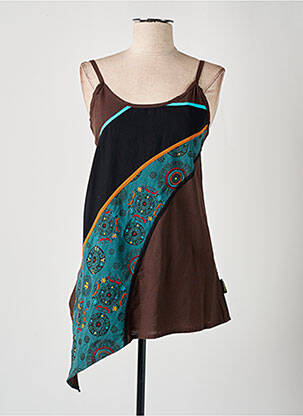 Tunique manches longues col rond bleu DIPAWALI femme