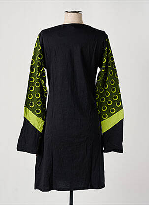 Robe mi-longue manches longues manches longues vert DIPAWALI femme