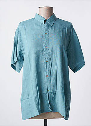 Chemisier manches courtes manches courtes bleu DIPAWALI femme
