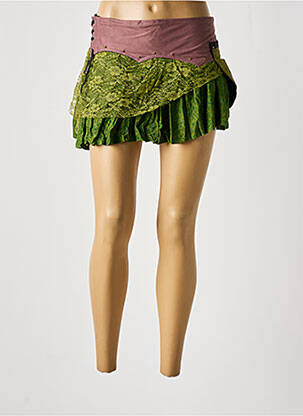 Mini-jupe taille normale vert DIPAWALI femme