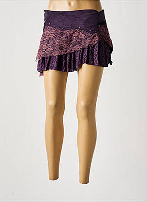 Mini-jupe coupe asymétrique violet DIPAWALI femme