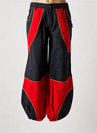 Pantalon droit tissage popeline taille haute rouge DIPAWALI femme