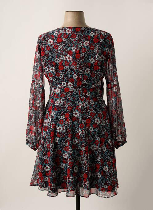 Robe mi-longue imprimé fleurs manches longues noir KOCCA femme