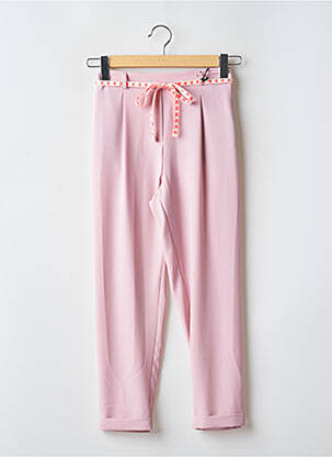 Pantalon droit taille élastique rose PLEASE femme