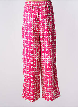 Pantalon droit taille élastique rose ICHI femme