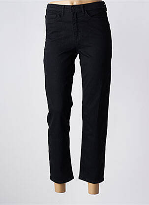 Pantalon 7/8 fermeture zippée sous rabat boutonné noir ICHI femme