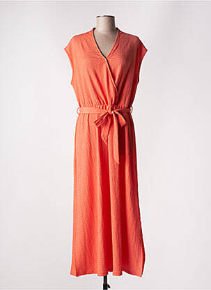 Robe longue manches courtes manches courtes orange GARCIA femme