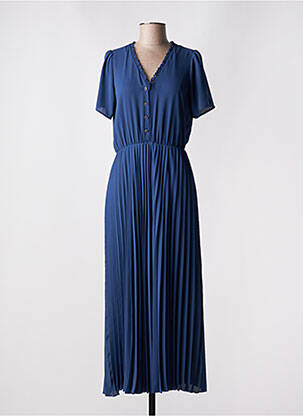 Robe longue manches courtes manches courtes bleu I.CODE (By IKKS) femme
