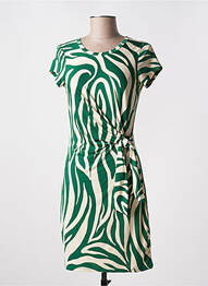 Robe mi-longue manches courtes manches courtes vert MORGAN femme