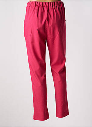 Pantalon droit stretch taille haute rose EMMA & ELLA femme