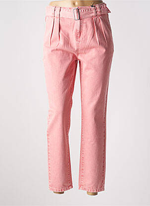 Jean coupe mom poches taille haute rose MORGAN femme