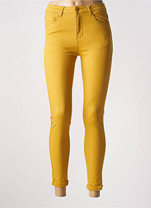 Pantalon 7/8 taille haute taille haute jaune NINA CARTER femme