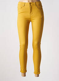 Pantalon 7/8 taille haute taille haute jaune NINA CARTER femme