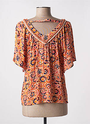 Blouse imprimé fantaisie manches courtes orange LOLA ESPELETA femme