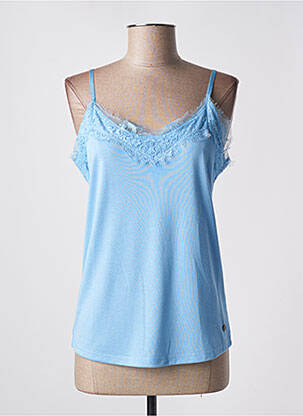 Top manches bretelles ajustables fines bretelles bleu GARCIA femme