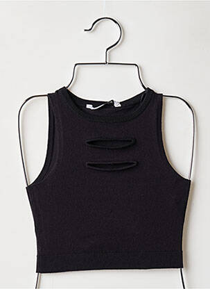 Pull maille fine sans manche noir TIFFOSI fille