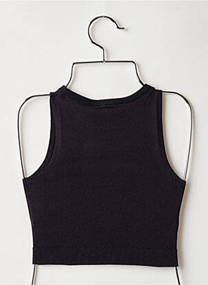 Pull maille fine sans manche noir TIFFOSI fille