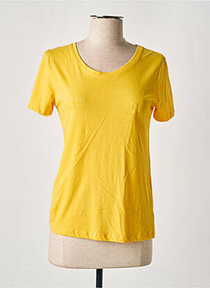 T-shirt stretch manches longues jaune FELINO femme