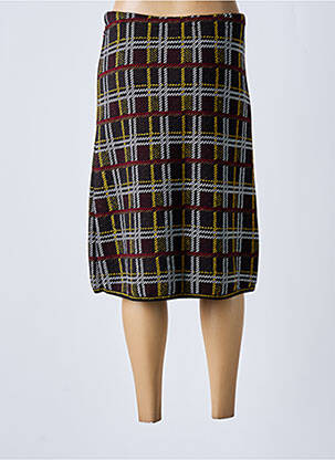 Jupe mi-longue stretch noir SAINT CHARLES femme